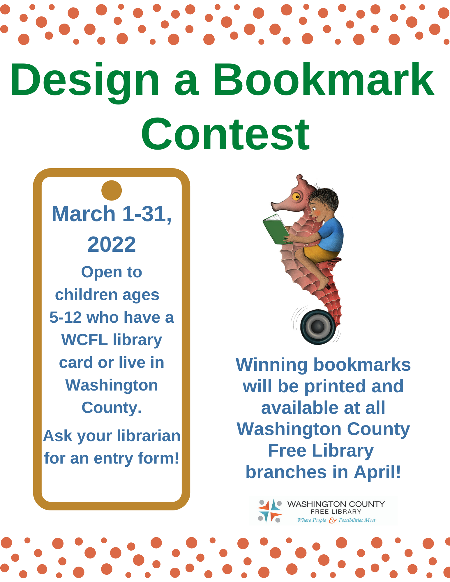 Design a Bookmark Contest Washington County Free Library